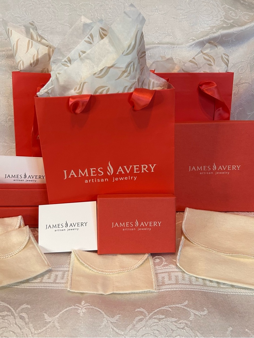 James Avery Red Gift Bags and Boxes - Empty